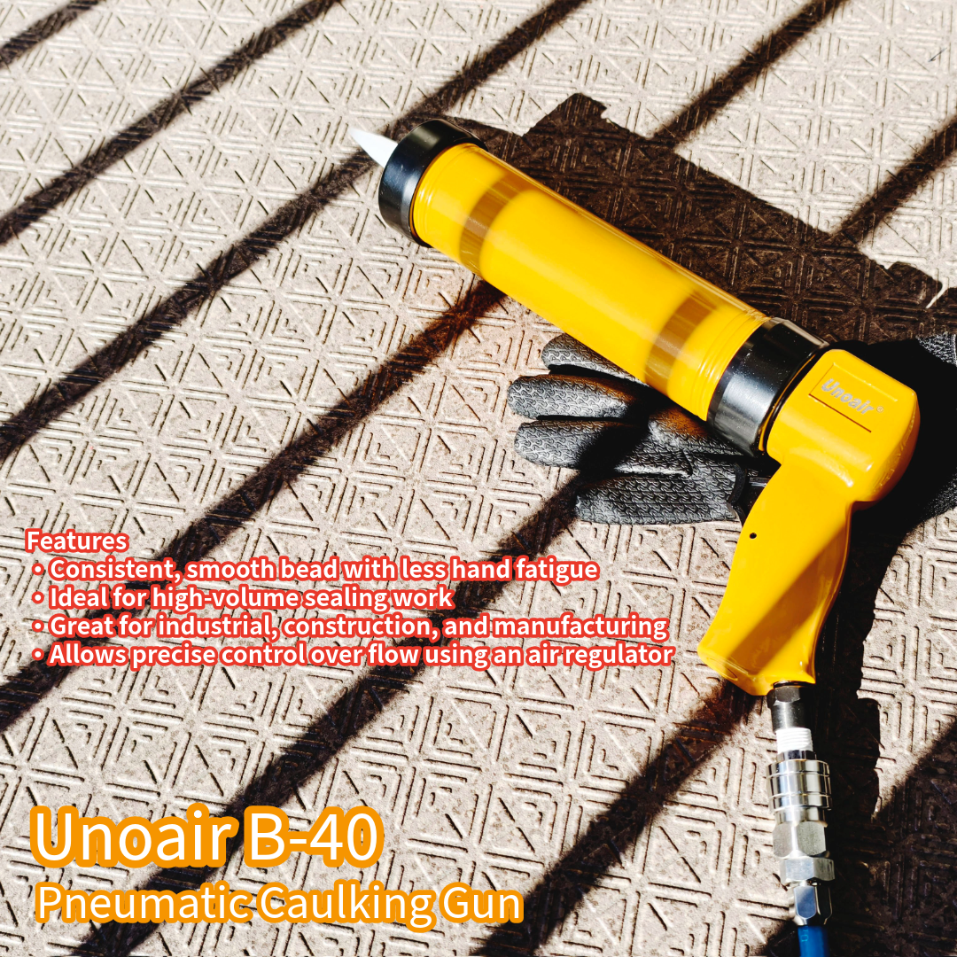 unoair pneumatic tool air compressor electrical torque screwdriver altas copco black decker milwaukee stanley snap on ingersoll rand schulz quincy Embraco B 40 Caulking　Gun